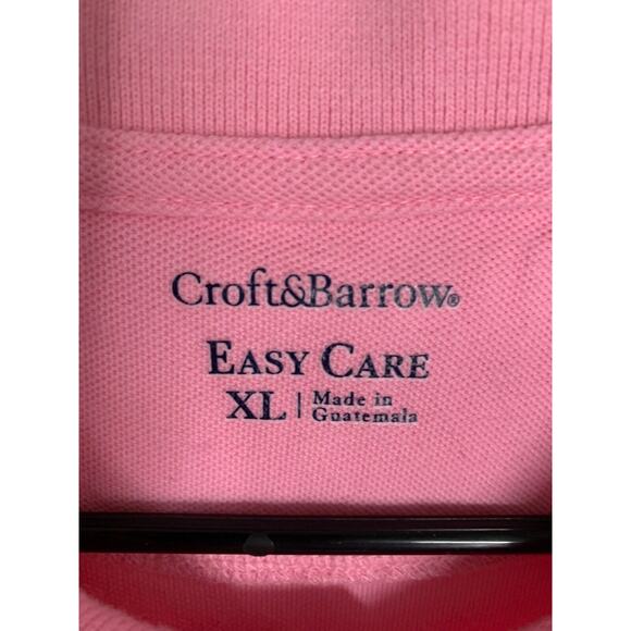 Croft & Barrow Men’s XL Pink Easy Care Short Sleeve Polo Shirt - Picture 4 of 5